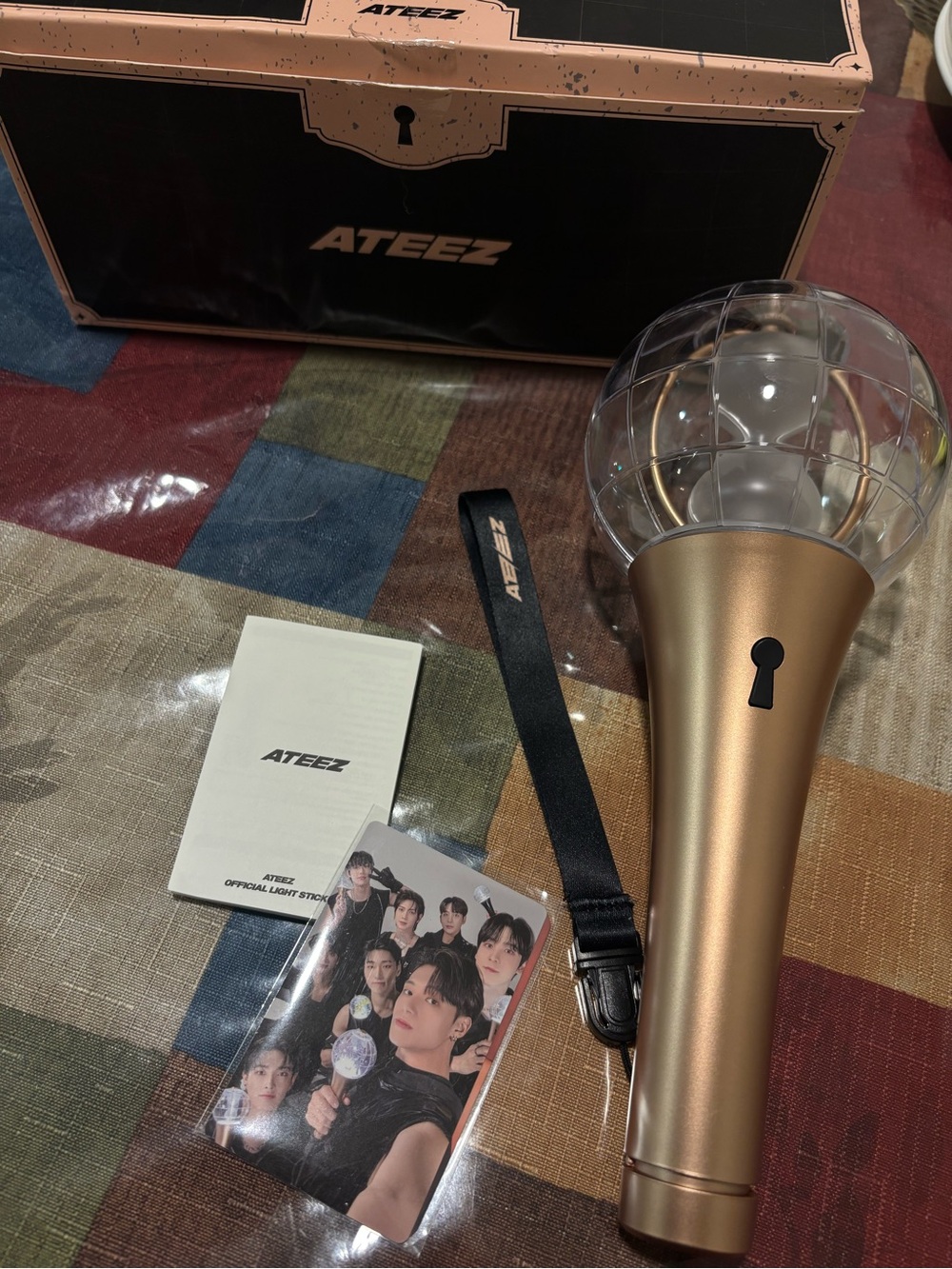 ATEEZ Official Lightstick - Metallic Gold with Clear Globe
